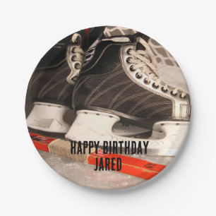 Assiettes en papier à thème de hockey sur glace po