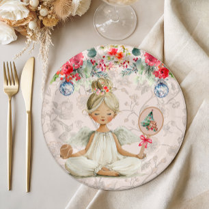 Assiettes en papier à thème Padel – Motif d'ange d