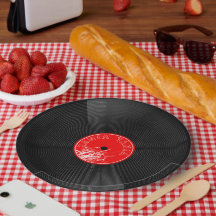Assiettes en papier amateur de musique vinyle rétr