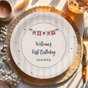Assiettes en papier anniversaire patriotiques roug