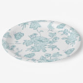 Assiettes en papier aqua à impression par bloc (Angle)