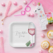 Assiettes en papier aquarelle Vino avant les Voeux (Fête)