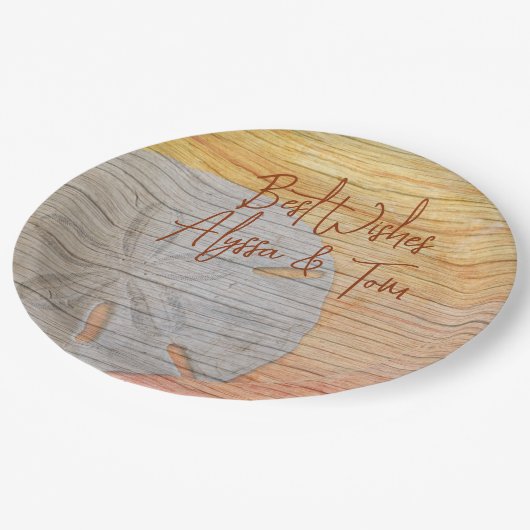 Assiettes en papier aspect bois Dollar de sable