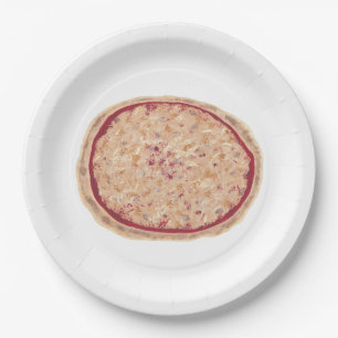 Assiettes en papier avec peinture à thème de pizza