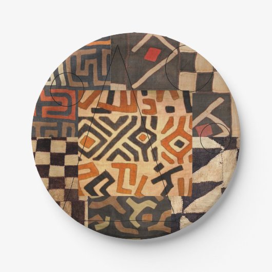 assiettes en papier avec une touche africaine (Devant)