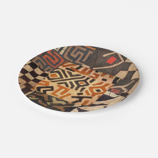 assiettes en papier avec une touche africaine (Angle)