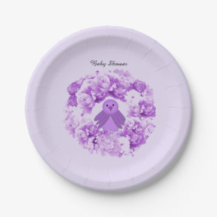 Assiettes en papier Baby Bird Floral pour baby sho