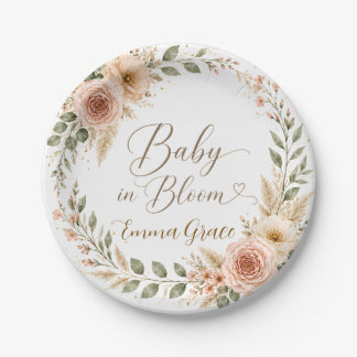 Assiettes en papier Baby in Bloom