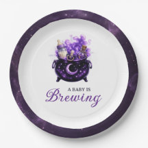 Assiettes en Papier Baby Is Brewing Baby Shower Ha