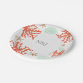 Assiettes en papier Beach Coral Reef Sea Shell & S (Angle)