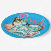 Assiettes en papier "Beach Please". (Angle)