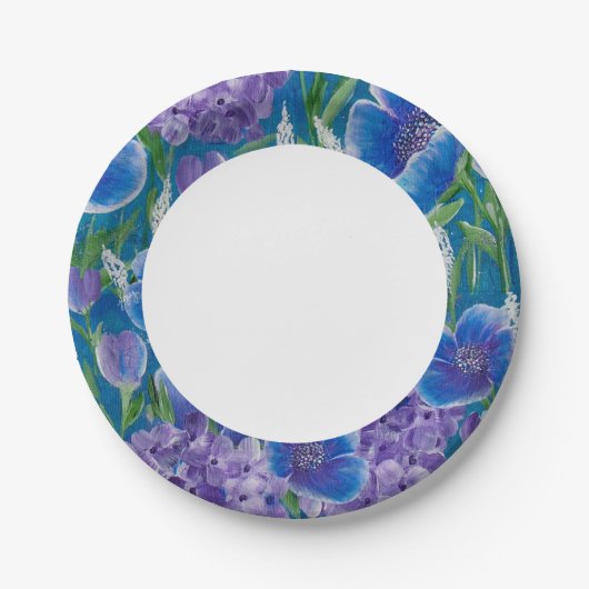 Assiettes en Papier Bellisima Hydrangeas (Devant)