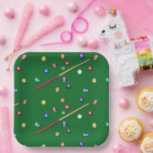 Assiettes en Papier Billard, Fête de Billard Améri (Fête)