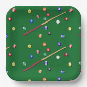 Assiettes en Papier Billard, Fête de Billard Améri (Recto)