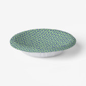 Assiettes en papier BLEU VERT TRICOTÉ (Angulaire)