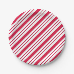 Assiettes en Papier Bonbon au Poivre de Noël Fête
