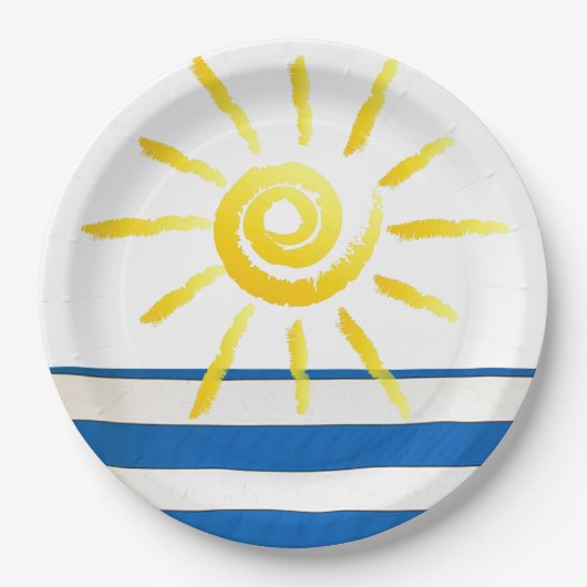Assiettes en papier “Bright Sunshine” (Devant)