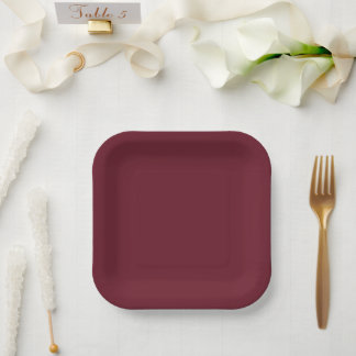 Assiettes en papier canneberge profond