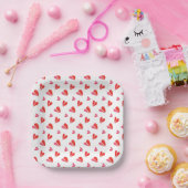 ASSIETTES EN PAPIER CARRÉES 7" MINI CŒURS (Fête)
