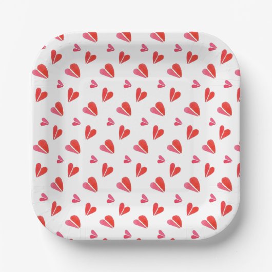 ASSIETTES EN PAPIER CARRÉES 7" MINI CŒURS (Recto)
