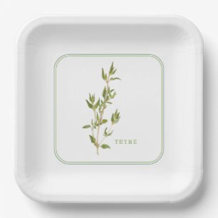 ASSIETTES EN PAPIER CARRÉES 9" THYM FRESH