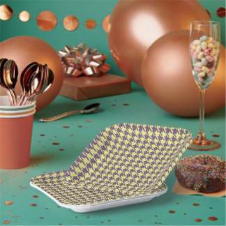 Assiettes en papier carrées à carreaux de 7"