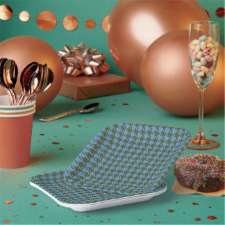 Assiettes en papier carrées à carreaux de 7"