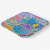 Assiettes en papier carrées de 9" Floral Majesty (Angulaire)