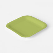 Assiettes en papier chartreuse doux tendance (Angulaire)