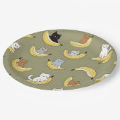 Assiettes en papier Chat Banane (Angle)