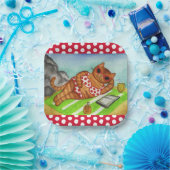 Assiettes en papier Chat Bikini de Plage  (Fête)