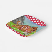 Assiettes en papier Chat Bikini de Plage  (Angulaire)