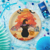 Assiettes en papier Chat Noir Halloween (Fête)