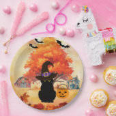 Assiettes en papier Chat Noir Halloween (Fête)