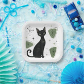 Assiettes en papier Chat Rétro (Fête)