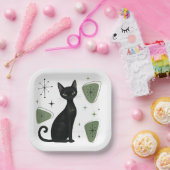 Assiettes en papier Chat Rétro (Fête)