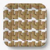 Assiettes en papier châteaux de sable thème plage (Recto)