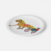 Assiettes en papier Cheval de course et buggy (Angle)