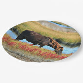 Assiettes en papier Cheval sauvage mangeant dans l (Angle)