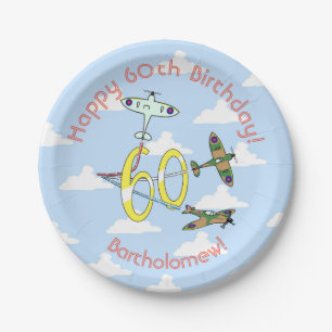 Assiettes en papier Ciel Bleu 60 ans Spitfires