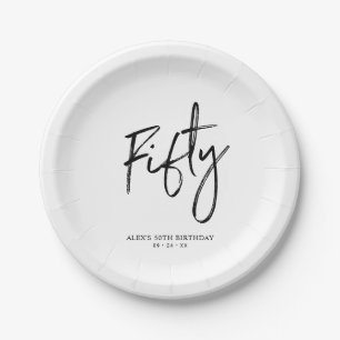 Assiettes en papier cinquantième anniversaire Fift