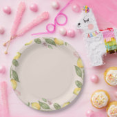 Assiettes en papier citron rose (Fête)