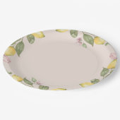 Assiettes en papier citron rose (Angle)
