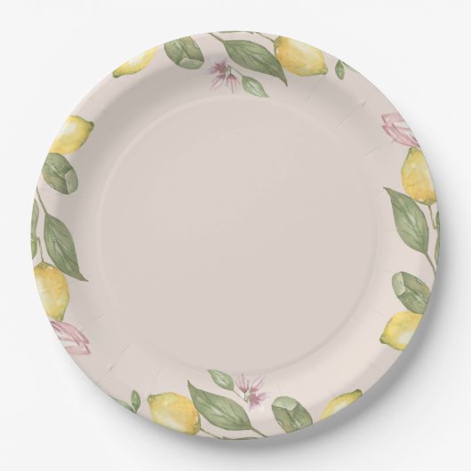 Assiettes en papier citron rose (Devant)