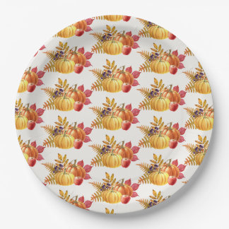 Assiettes en Papier Citrouilles de Thanksgiving