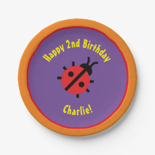 Assiettes en papier coccinelle fête d'anniversaire