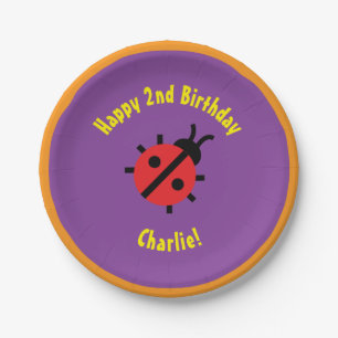 Assiettes en papier coccinelle fête d'anniversaire