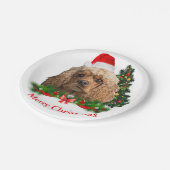 Assiettes en papier Cocker Spaniel Noël (Angle)