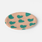 Assiettes en papier Cœur de Succulente (Angle)