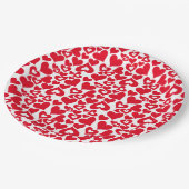 Assiettes en papier coeurs de la Saint-Valentin (Angle)